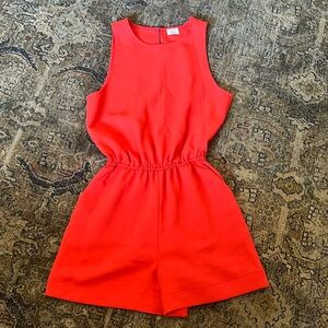 Aritzia- Wilfred Rive Tomato Romper Size XS Orange Sleeveless with Pockets